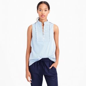 J Crew Pleated Bib Top in Stripe